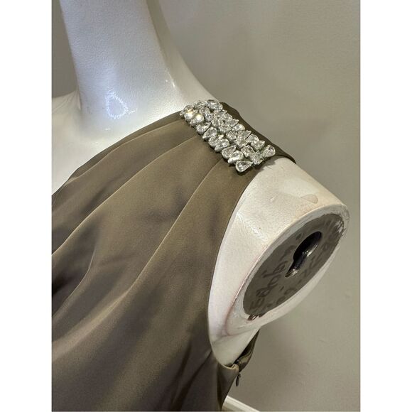 Sachin + Babi Evangeline Draped One-shoulder Midi Dress Olive Size 4 $495 - Picture 8 of 11